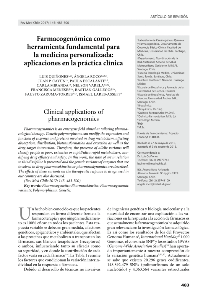 PDF) Farmacogenómica como herramienta fundamental para la medicina ...